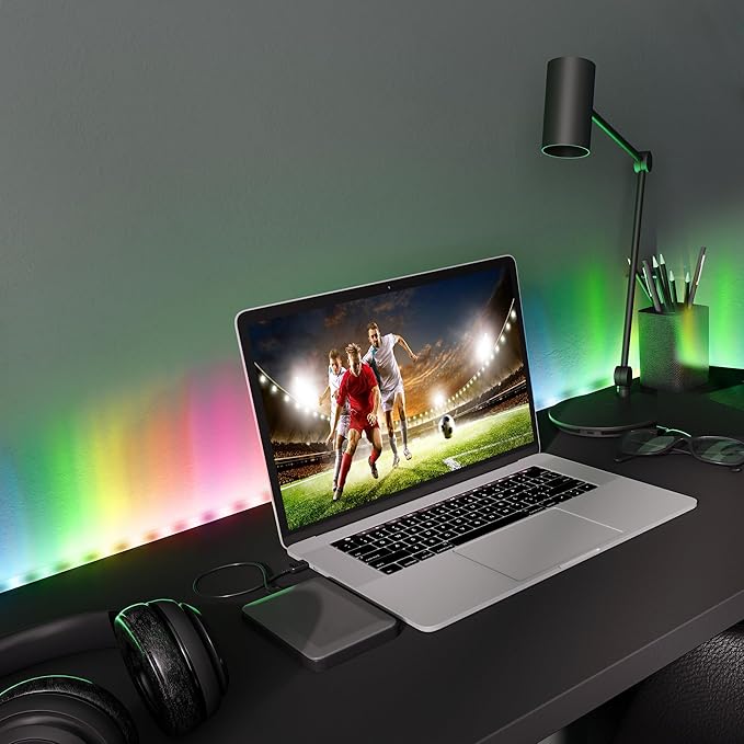 Energizer Smart RGB+IC LED Light Strip, 25 Foot Indoor Wi-Fi Color Flow LED Light Strip, Sound Reactive, Remote Access, Voice Control with Alexa, Siri, Google, Grouping, Scheduling, No Hub Required