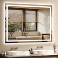 48x36 LED Bathroom Mirror with Lights - Dimmable, Anti-Fog, 3 Color Backlit & Front Lit Mirror for Bathroom, Shatter-Proof Tempered Glass, Easy Installation