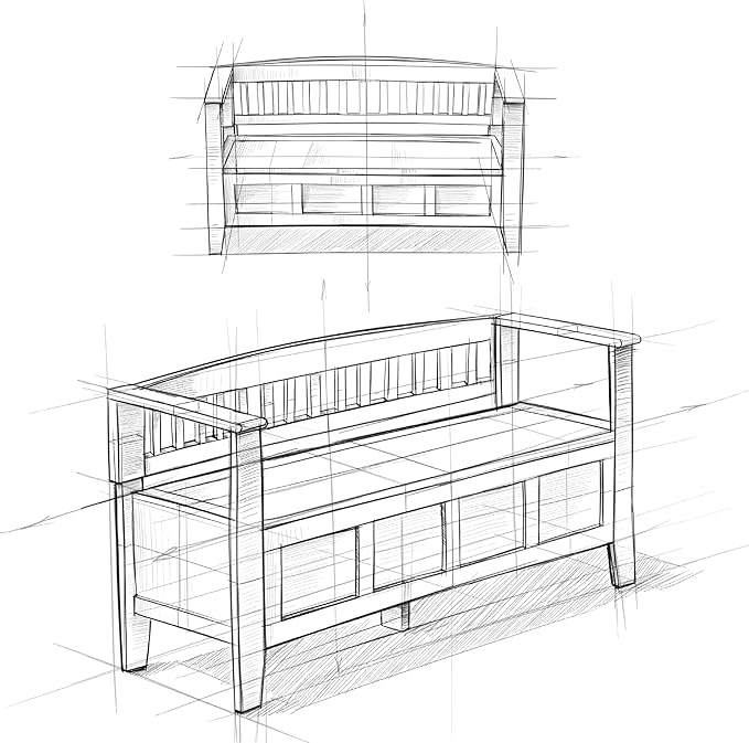 SIMPLIHOME Brooklyn Entryway Storage Bench - 48 inch Wide Solid Wood Storage Seat in Chantilly White, Contemporary Bench for Entryway or Living Room with Lift-Up Lid and Slatted Backrest