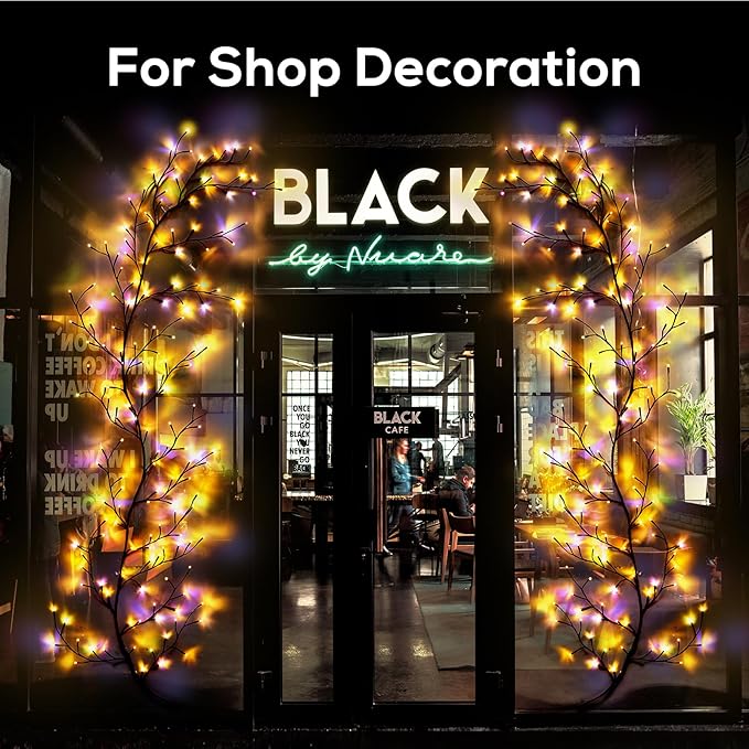 Enchanted Willow Vine Lights for Home Decor with 160LEDs, 8.2FT Voice-Activated Wall Decoration Light, Support Warm and Color Light Mode Switch, Ideal for Christmas, Wedding, Party Decor(Black)(1PCS)
