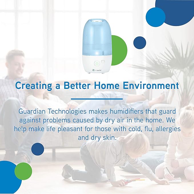 PureGuardian Ultrasonic Cool Mist Humidifier with Aromatherapy Tray, 70-Hour Run Time, 1-Gallon Tank Capacity, 320 Sq. Ft. Coverage for Small Rooms, Quiet Operation, H975AR