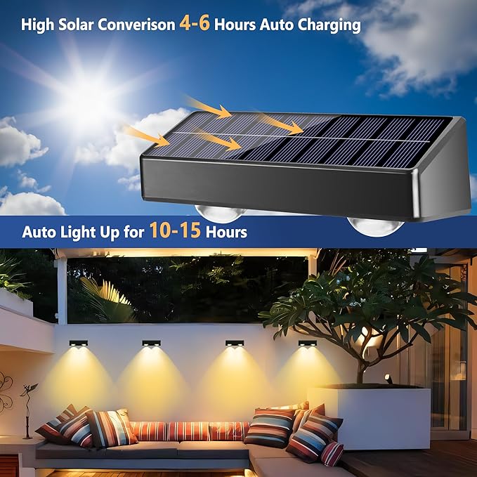 Brizled 16 Pack Fence Solar Lights, 11 Modes & 9 Colors - Warm White/Cool White/RGB Color Changing IP65 Waterproof Outdoor Wall Lights, 100 Lumens Outdoor Solar Deck Lighting for Railing Wall Fence