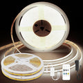 COB LED Strip Lights, Dotless LED Lights with Remote& App, 65.6ft Natural White 4000K Super Bright Dimmable 24V Flexible LED Tape Light,Kitchen Cabinet,Office,Stairs,Shelf Indoor Lighting.