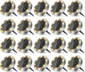 20 Pack Solar Ground Lights Outdoor, 8 LED Mini Flat Solar Disk Lights, IP65 Waterproof Anti-Rust Disc Light, Landscape Lighting for Garden Pathway Yard Walkway Driveway Lawn,Warm White