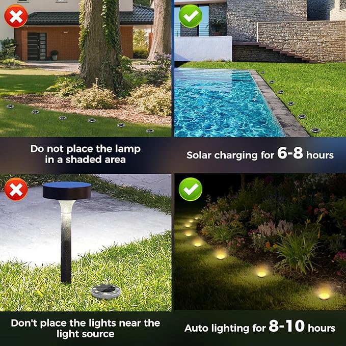 Peasur Mini Solar Ground Lights, 12 Pack Flat Solar Disc Lights Outdoor Waterproof, 2.3 Inch Small Solar Garden Lights Landscape Lighting for Outside Pathway Garden Yard Lawn Walkway,Warm White