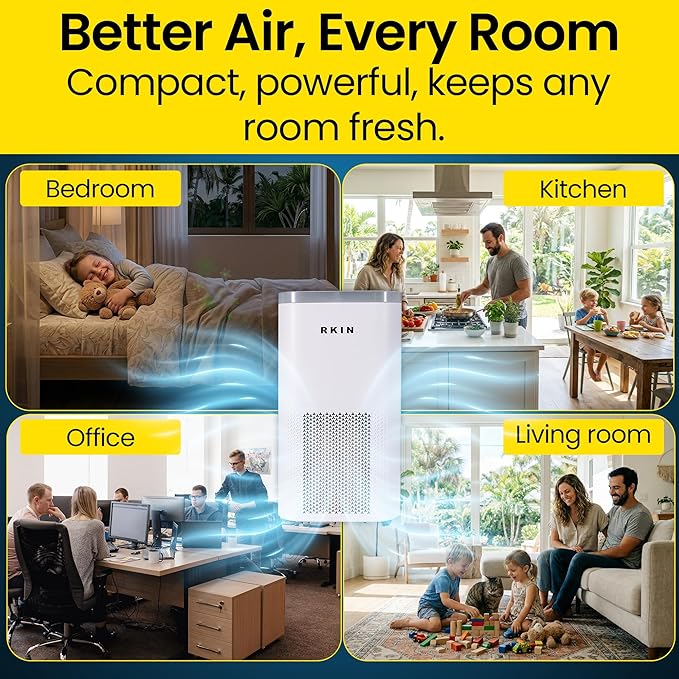 HEPA 14 Smart Air Purifier – Large Room Air Purifier with PM2.5 Monitor, WiFi & App Control for Pet Hair, Odors, Pollen & Smoke for Home, Covers Up to 324 Ft², Auto, Turbo, and 29.5db Sleep modes
