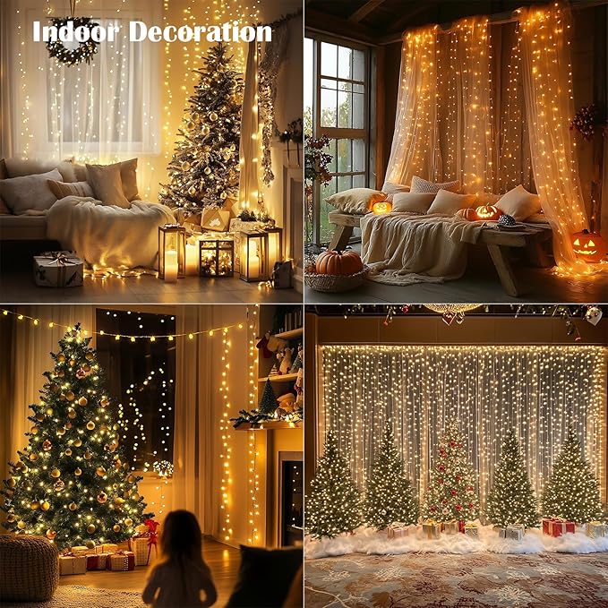 Fairy Lights Plug in,660FT 2000LEDs Waterproof Led String Lights,8 Modes Remote Twinkle Light for Outdoor Indoor Christmas Wedding Birthday Garden Party Decorations,Silver Wire,Warm White