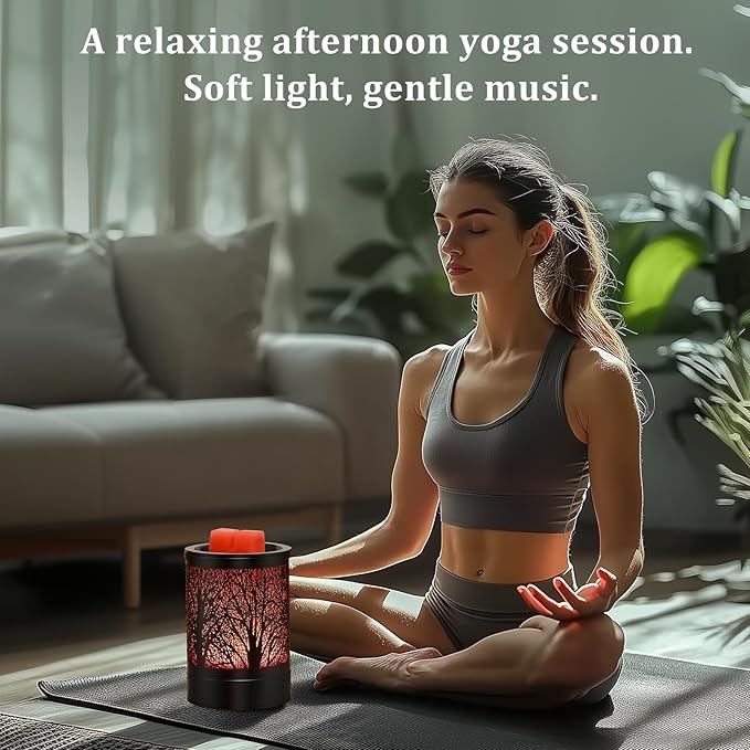 Fragrance Wax Melts Warmer with 7 Colors LED Changing Light Classic Black Forest Design Scent Oil Candle Warmer for Home Black Forest