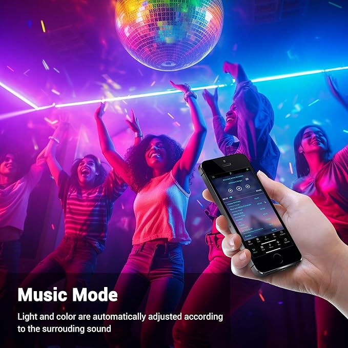 DELight AC 110-120V Waterproof IP65 Food Truck RGB 100ft Neon Rope Lights with Remote Control & APP Music Sync Dimmable Cuttable Flexible LED Strip Lights Outdoor DIY Project DEL-D100R