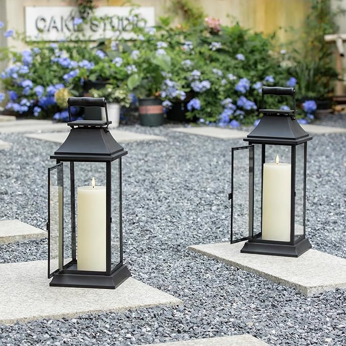 Flameless Candles Set of 2 (3x9 inch) Flickering LED Wax Candles Battery Operated with Remote Control Timers for Fall Decor/Night Light/Fireplace/Party Dimmable Ivory Pillars Flat top
