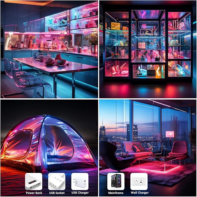 LED Strip Lights RGB COB 6.56 FT 1152 LEDs 5V USB Color Changing Short Strip Light,Multi Color TV Backlight with Remote/Button Control/Smart app for DIY Home Decor (6.56FT/2M)