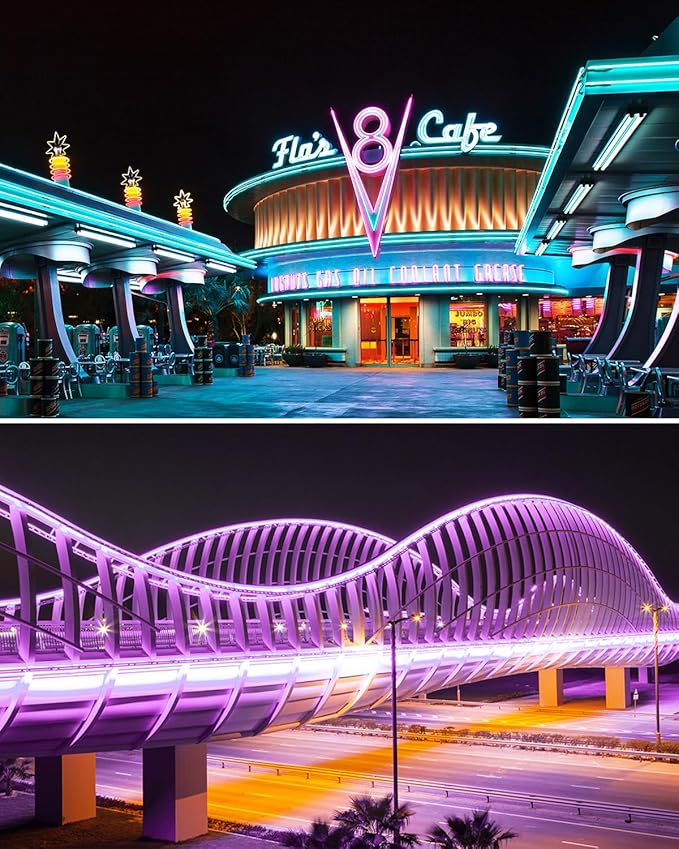 Aclorol RGB LED Neon Light Strip AC 110V-130V Flexible Outdoor Neon Rope Light 164FT Waterproof Dimmable with Bluetooth App Remote Music Sync Color Changing for Bedroom Patio Commercial Building Decor