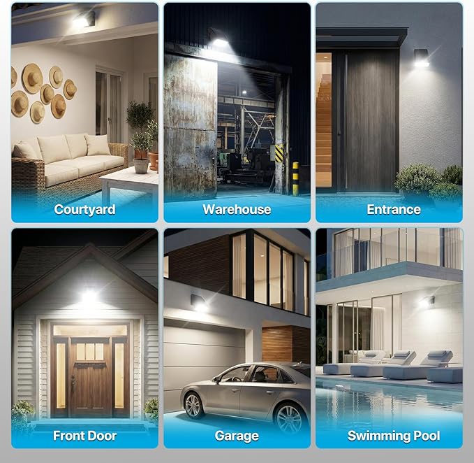 LED Wall Pack Light - 30W/40W/60W Dusk to Dawn Outdoor Lights Not Disturbing Neighbors - 𝟏𝟐𝟎𝐕 5000K IP65 Full Cut Off Down Lights with Photocell for House Yard Barn Garage Porch Warehouse - 2Pack