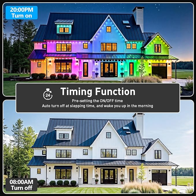 LETIANPAI 400FT Permanent Outdoor Lights,RGB Eaves Lights with App Control Remote,DIY Scene Modes IP67 Waterproof Outdoors Under Eave Lighting,Outdoor Light for Garden Decor