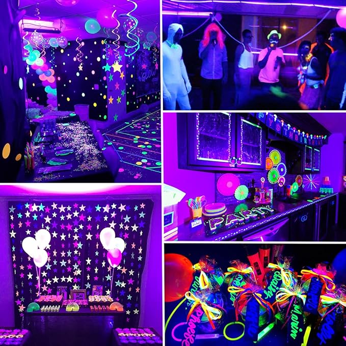 Black Light Strip, 40ft/12M Flexible LED Black Light with kit, 720 lamp Beads, 12V LED Light, Non-Waterproof for Indoor Fluorescent Dance Party, Stage, Birthday, Wedding, Dark Party