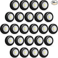 Macarrie 24 Pack Push Tap LED Puck Lights, 2.68" Mini Wireless Touch Night Light, 60 Lumens Battery Operated Stick on Lights for Under Cabinet, Kitchen Counter, Closet & Wall(Black)