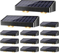 Brizled Solar Fence Lights Outdoor, 12 Pack 6 Modes 2700/4500/6500K 250ml Fence Solar Lights, IP65 Waterproof Outdoor Wall Light Landscape Lighting for Backyard Garden Patio Deck Railing Wall Poolside