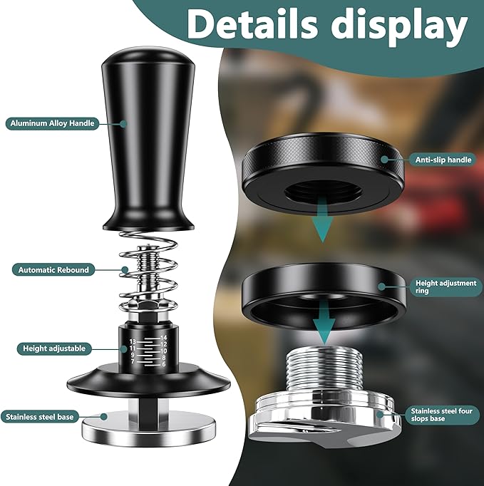 7 Pack Espresso Accessories Kit,54mm Espresso Tool Kit | Espresso Tamping Station | Coffee Distributor Tamper | WDT Tool | Dosing Funnel | Expresso Puck Screen | Christmas Gift for Espresso Lovers