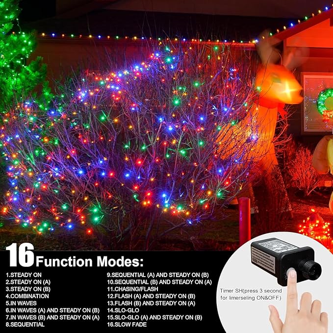 LAMPHOME Colorful Easter String Lights, 66 ft 200 LED Pastel Easter Lights 16 Modes Plug in,transparant Wire Twinkle Fairy Lights for Spring Bedroom Tree Room Outdoor Party for Easter Decorations