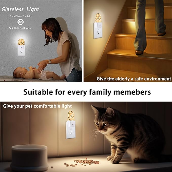Halloween Ghost Skull Pumpkin Cat Night Lights Plug into Wall for Girls Boys Room,Night Light LED Lamp Dusk to Dawn Sensor Round Lamp for Bedroom Bathroom Hallway Home Wall Decor