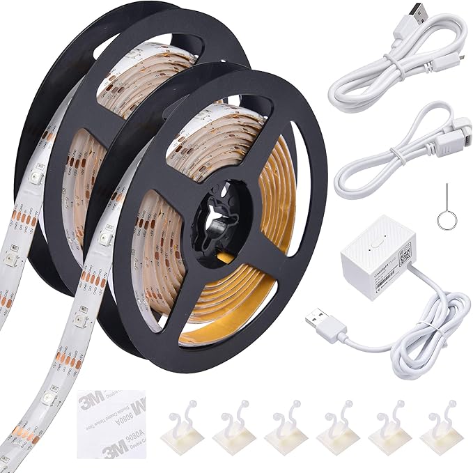 Yescom APP Control LED Strip Light 6.6ft Music Sync Color Changing WiFi Smart 60 LEDs Ambient Lamp Compatible with Alexa & Google Assistant for Bedroom Gaming Room