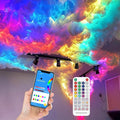 Thunder Glow DIY Storm Cloud Cotton Light Kit with 16.4ft LED Strip – Music Sync Cloud LED Lights for Ceiling, 16M Colors, Expandable Design for Bedroom, Gaming Room, Party Decor (Covers 32-54 Sq.Ft)