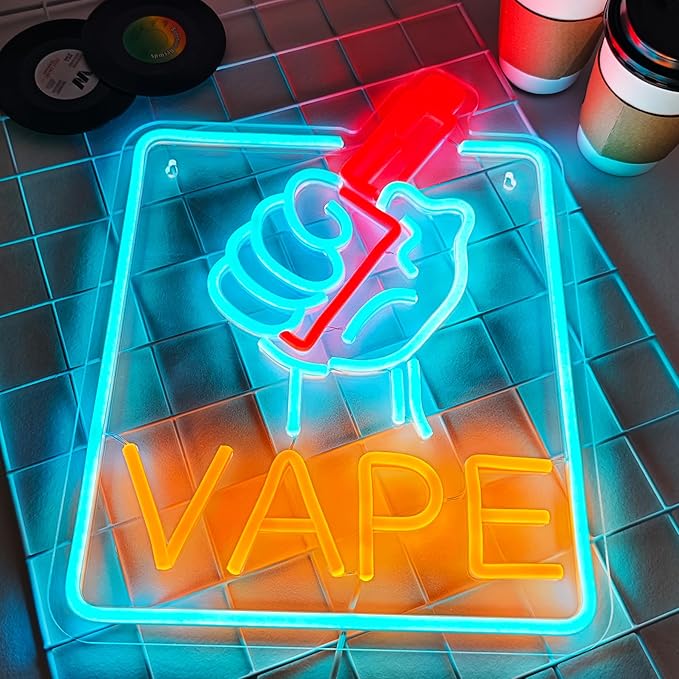 VAPE Neon Sign Led for Business Smoke Shops Neon Light Up Signs Wall Art VapeSmoke Smoking Store USB Powered 15.7"x11.8"