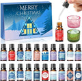 MOVINPE Essential Oils Advent Calendar for Women Adults, 24 Days of Aromatherapy Gift Set with Diffuser Stone & Glass Tealight Holders Dropper, Christmas Countdown Gifts for Moms, Wife, Girlfriend, Sister
