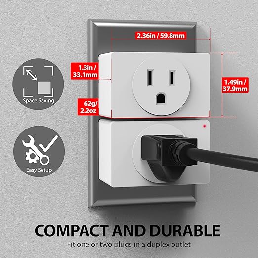 Fosmon Wireless Remote Control Outlet Plug Indoor, Battery Operated Light Switch with Braille On/Off Mark, for Lights, Christmas Tree, No Interference, 15A/1875W, No Wiring & Expandable - 3 Pack
