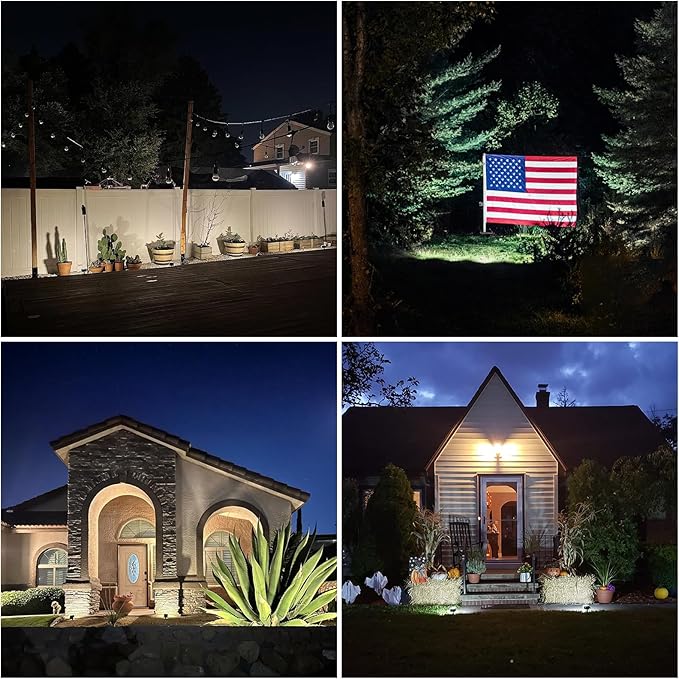 Solar Lights Outdoor Waterproof IP65, Solar Powered 76 LED 3 Lighting Modes Solar Spot Lights Outdoor for Yard Garden Landscape Pathway (Cool White, 6 Pack)