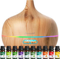 Essential Oil Diffuser Aromatherapy Diffusers: 550ml Ultrasonic Cool Mist Large Aroma Scent Essential Oils Diffuser Waterless Shut Off for Bedroom Home Office Living Room Wood Grain