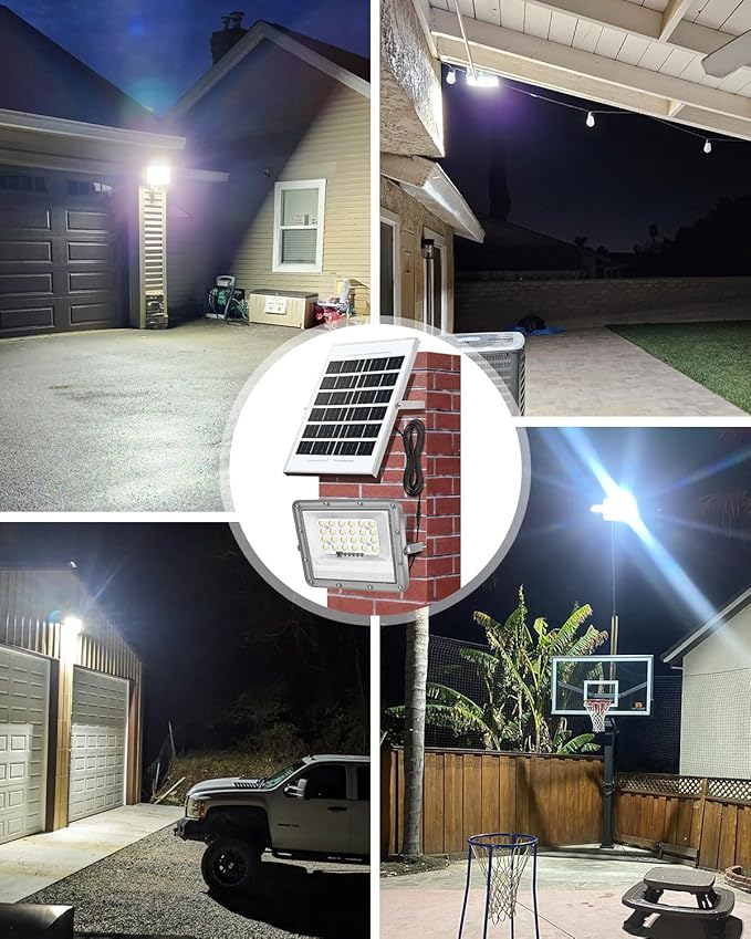 Dusk to Dawn Flood Lights Outdoor,2000 Lumen LED Security Motion Sensor Light with Remote Control for Outside,6500K Bright Illumination,Solar Rechargeable Lights for Porch, Yard,Garden, Wall (5000MAH)