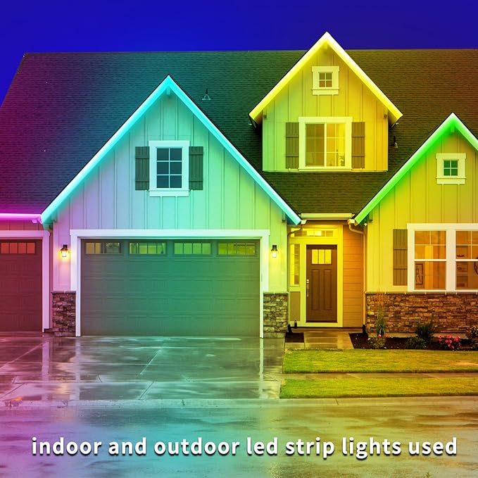 200ft Outdoor LED Strip Lights Waterproof,IP68 Waterproof LED Light Strips with Remote,App Control Music Sync RGB Outdoor LED Rope Lights,LED Lights for Bedroom,Roof,Pool,Deck,Balcony