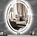 30 x 20 Inch Oval Vanity Mirror with Lights 3 Color Dimmable Memory Front Back Lights Oval LED Lighted Mirror for Bathroom Makeup Wall Mounted 30" Ovals Smart Light up Mirrors Anti Fog Modern