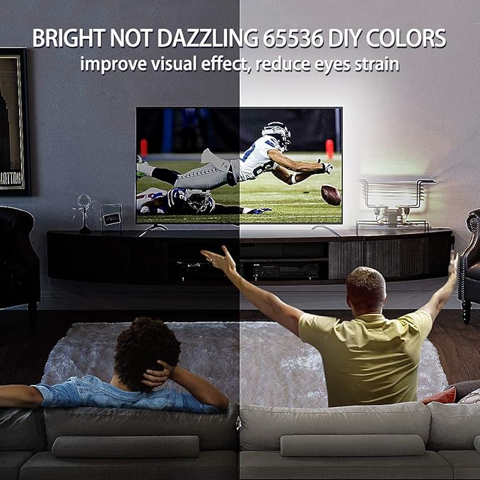 MY Beauty Light LED Lights for TV, 6.56ft Waterproof TV LED Backlight for 32-58in TV, 65536 DIY Colors Options RGBW LED Strip Lights Behind TV, Smart Led Ambient Lighting for Bedroom Gaming Room Decor