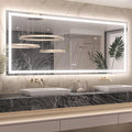 Keonjinn LED Bathroom Mirror 72" x 32" with Frontlit & Backlit, Lighted Mirror for Bathroom Wall with Dimmable 3-Color Lights, Large Anti-Fog Mirror, HD Tempered Glass, UL-Listed LED Driver