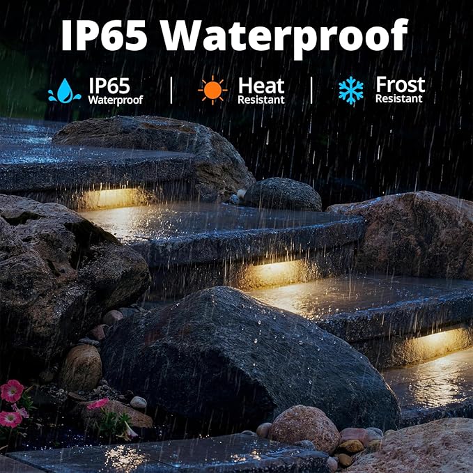 GKOLED 6.8 Inches Hardscape Lights, Low Voltage Retaining Wall Lighting with Frosted Lens, 12V AC/DC Paver Light with 1.5W 2700K LED Chips, Outdoor Landscape Step Lights, Die-cast Aluminum Housing