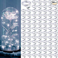Aogist 100 Pack Fairy Lights 3 Modes 7ft 20 LED Waterproof,Battery Operated Silver Wire Firefly Starry Moon Mini String Lights for Mason Jars Christmas DIY Crafts Wedding Party Bedroom,Cool White