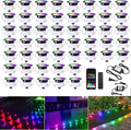 Sumaote LED Deck Lights Kit, 50 Pack 1.77" RGBW+IC Multicolor Dynamic Low Voltage Recessed Landscape Lights, IP67 Waterproof 12V Step Light Outdoor for Garden Yard Path Ground Stairs