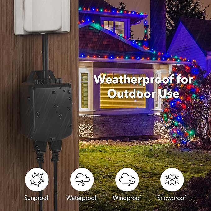 BN-LINK Outdoor Mechanical Timer with Wireless Remote Control Outlet Timer