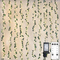 suddus 200 LED Vine with Light Plug in, 6.5ft x 6.5ft Eucalyptus Fairy Curtain Lights with Remote, Leaf Fairy Lights for Wall,Bedroom, Dorm, Wedding, Party, Indoor Decor(Warm White)