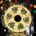 Fairy Lights Plug in, Dailyart 2000 Led Twinkle String Light with Remote 130Ft Waterproof 8 Modes Warm Cluster Lights with Timer for Bedroom Wreath Window Wedding Christmas Tree Decoration, Green Wire