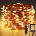 RUICHEN Plug in Fairy String Lights with Switch, Waterproof 66 Ft 200 LED Copper Wire Firefly Lights for Christmas, Parties, Wedding, Ceiling, Craft, Vases, Warm White