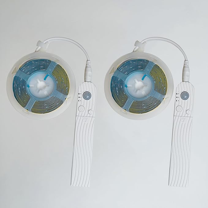 5V Motion Sensor COB LED Strip Lights 2P,Time-Delay and Brightness Adjustable,Two Power Supply Options: Batteries(Not Included) or USB,6.56FT/2M,Warm White 3000K,320LED/M,for Kitchen Cabinet