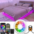 Motion Sensor LED Light Strip 19.68ft Under Bed Lights, RGB 3 Mode Motion Activated Bed Light with Music Sync and Timer, Dimmable Color Changing LED Lights Valentine Decor