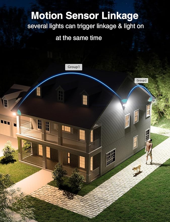 Onforu 100W 9000LM Smart LED Security Lights Motion Sensor Outdoor,WiFi Alexa Flood Light APP Control, 2500K-6500K, Motion Detector with Adjustable 3 Head, IP65 Wall Light for Yard (White)