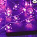 ITICdecor Flower String Lights 15FT 30LED Fairy Lights Battery Operated Indoor&Outdoor Twinkle Lighting Bedroom Decor for Party Wedding Xmas Tree(Purple)