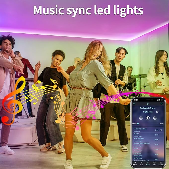 300Ft Outdoor Waterproof LED Strip Light,Music Sync RGB IP68 Led Lights with App/Remote Control,Color Changing Waterproof RGB Exterior Rope Self Adhesive Back,Balcony,Garden（2 rolls of 150ft）