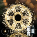 Dailyart Fairy Lights Plug in, 3000 Led Cluster Lights with Timer 195Ft Waterproof Warm Twinkle String Light with Remote for Bedroom Wreath Garland Window Wedding Christmas Tree Decoration,Black Wire