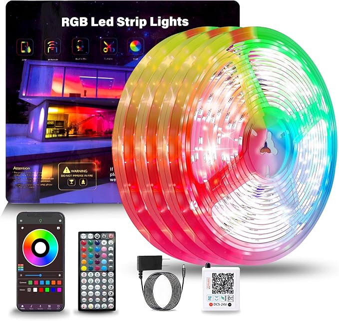 LED Lights for Bedroom 297FT, RGB LED Strip Lights Music Sync, Led Light Strip with Remote & App Control, DIY Color Changing Led Lights for Room Decor Aesthetic and Party (3 Rolls of 99ft)